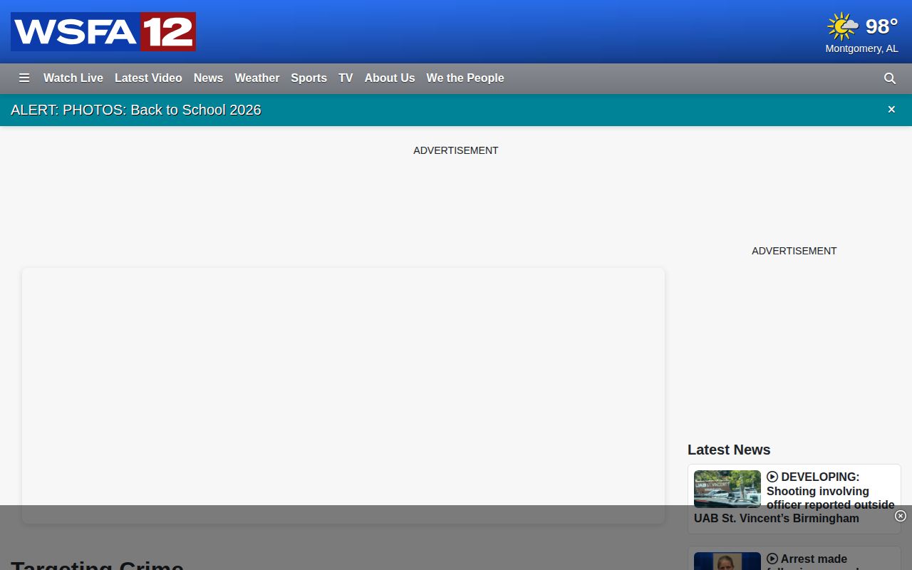 WSFA regional Macon County crime news landing page